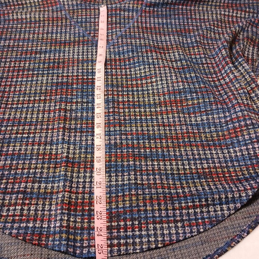 PURE essence Poncho, Denim Blue/Red/Gray, Cowl Neck, Size XL/TG, Layering Piece - Picture 7 of 10